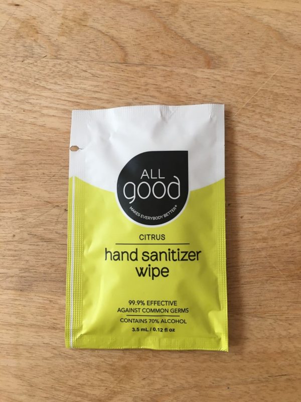 All Good Citrus Hand Sanitizer Wipe from gimme the good stuff