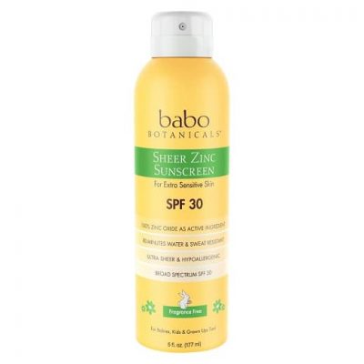 Babo Botanicals Sheer Zinc Sunscreen Spray from Gimme the Good Stuff