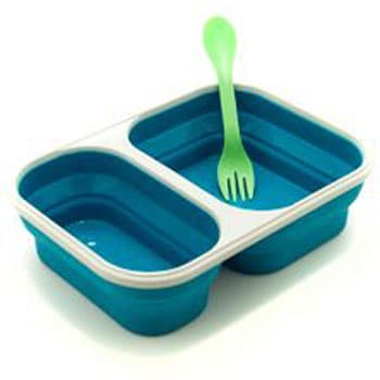 Double Blue Eco Vessel Collapsible Silicone Lunch Box from Gimme the Good Stuff