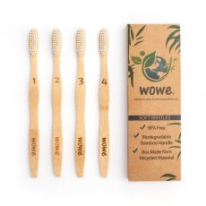 Wowe Adult Bamboo Toothbrush Pack of Four 001 from Gimme the Good Stuff