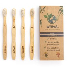 Wowe Kid's Bamboo Toothbrush Pack of Four 001 from Gimme the Good Stuff